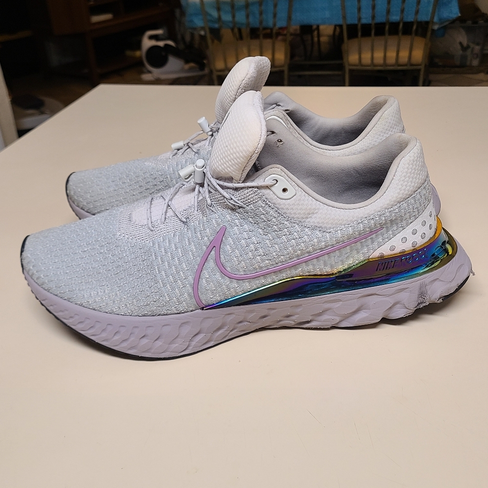 Nike Infinity Run Flyknit 3 metallic running sneakers size 14